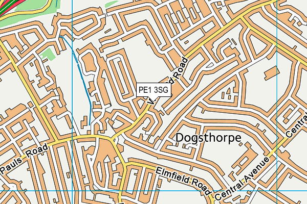 PE1 3SG map - OS VectorMap District (Ordnance Survey)