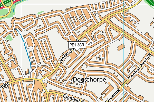 PE1 3SR map - OS VectorMap District (Ordnance Survey)