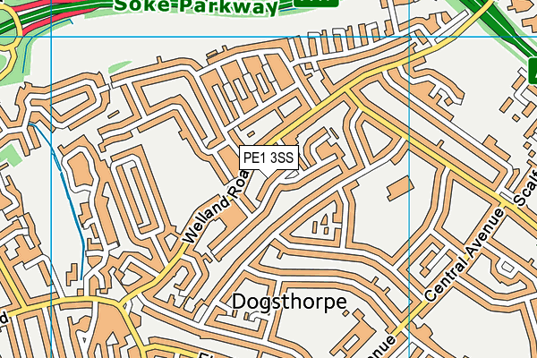 PE1 3SS map - OS VectorMap District (Ordnance Survey)