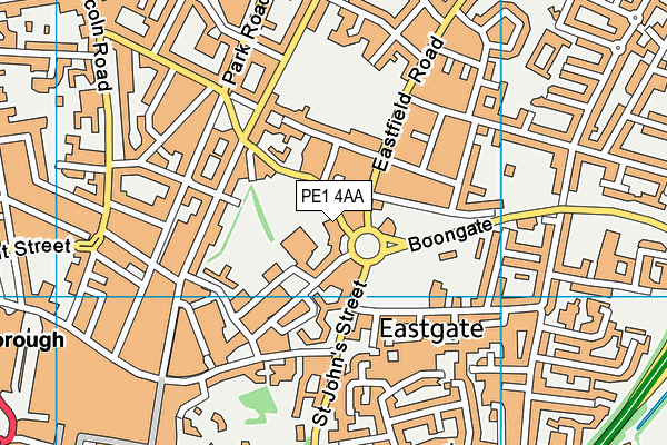 PE1 4AA map - OS VectorMap District (Ordnance Survey)
