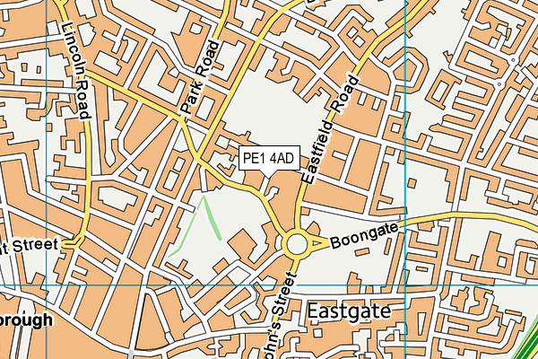 PE1 4AD map - OS VectorMap District (Ordnance Survey)