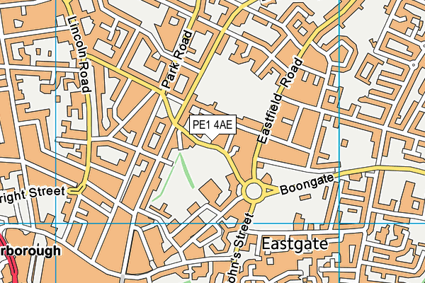 PE1 4AE map - OS VectorMap District (Ordnance Survey)
