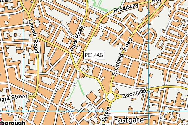 PE1 4AG map - OS VectorMap District (Ordnance Survey)