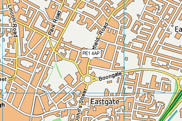 PE1 4AP map - OS VectorMap District (Ordnance Survey)