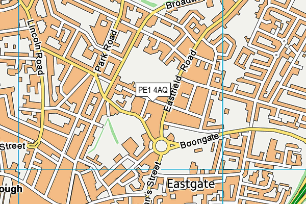 PE1 4AQ map - OS VectorMap District (Ordnance Survey)