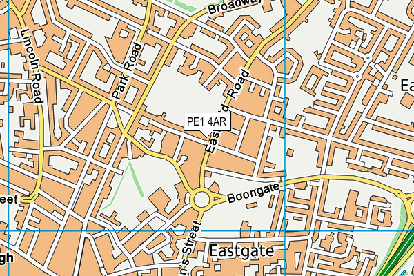PE1 4AR map - OS VectorMap District (Ordnance Survey)