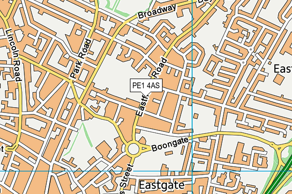 PE1 4AS map - OS VectorMap District (Ordnance Survey)