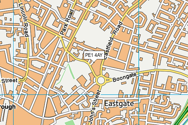 PE1 4AY map - OS VectorMap District (Ordnance Survey)