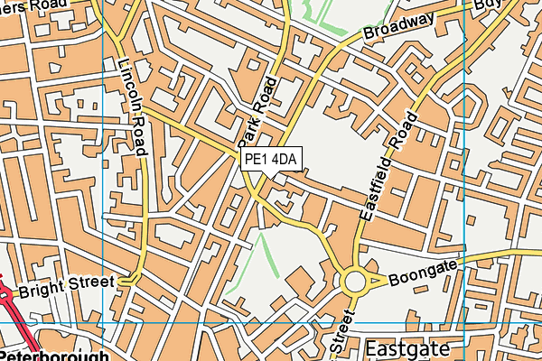 PE1 4DA map - OS VectorMap District (Ordnance Survey)