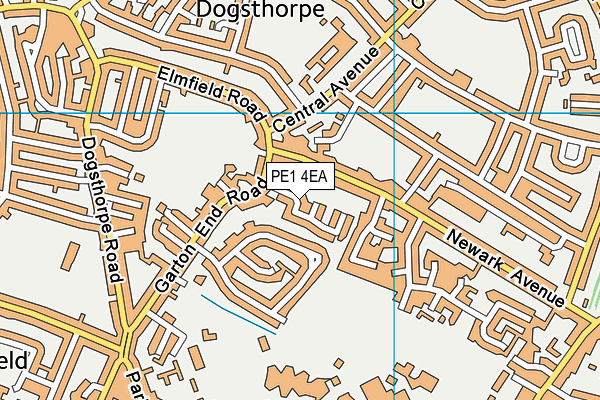 PE1 4EA map - OS VectorMap District (Ordnance Survey)