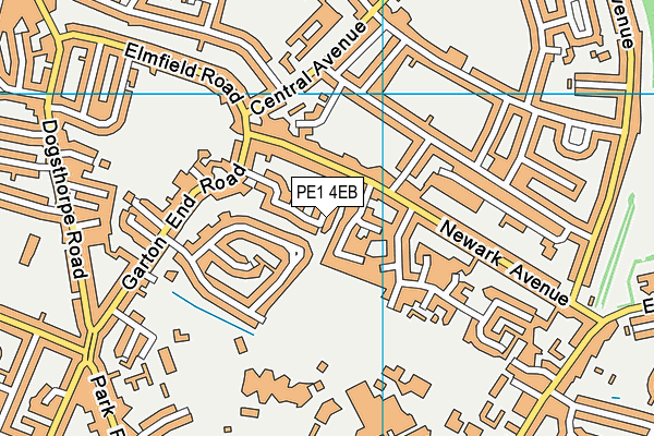 PE1 4EB map - OS VectorMap District (Ordnance Survey)