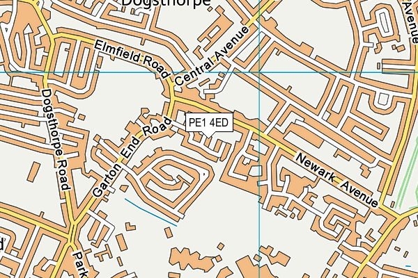 PE1 4ED map - OS VectorMap District (Ordnance Survey)