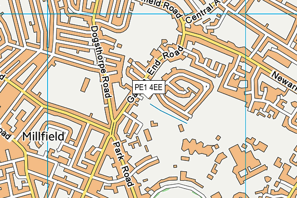 PE1 4EE map - OS VectorMap District (Ordnance Survey)