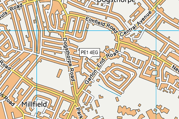 PE1 4EG map - OS VectorMap District (Ordnance Survey)