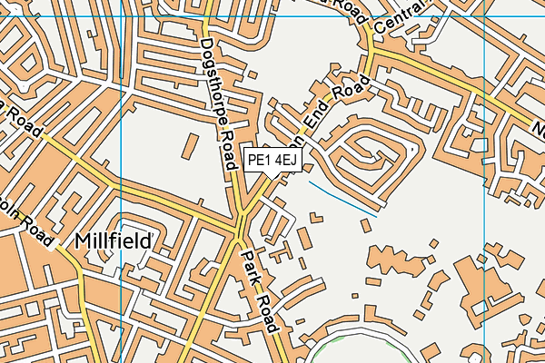 PE1 4EJ map - OS VectorMap District (Ordnance Survey)