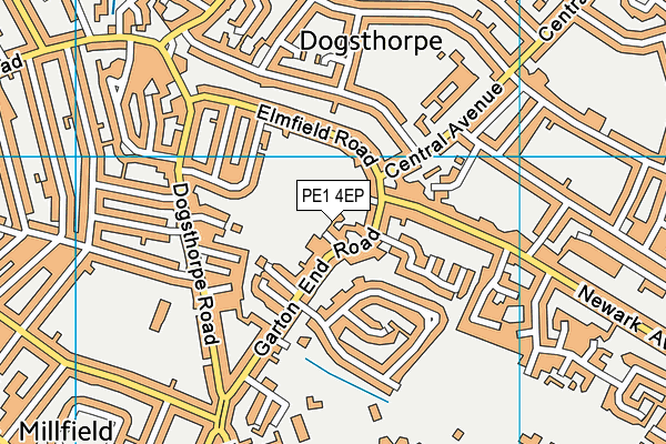 PE1 4EP map - OS VectorMap District (Ordnance Survey)