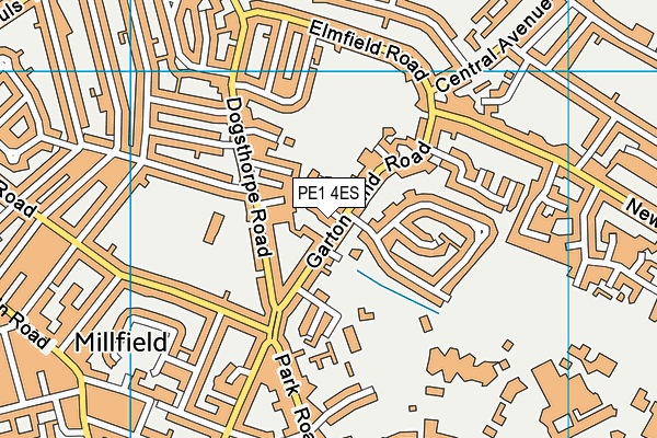 PE1 4ES map - OS VectorMap District (Ordnance Survey)