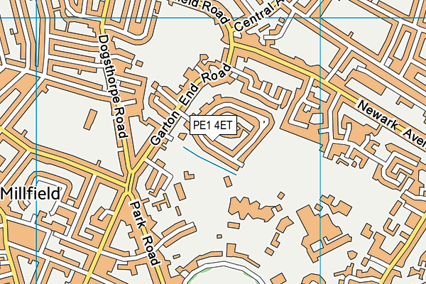 PE1 4ET map - OS VectorMap District (Ordnance Survey)