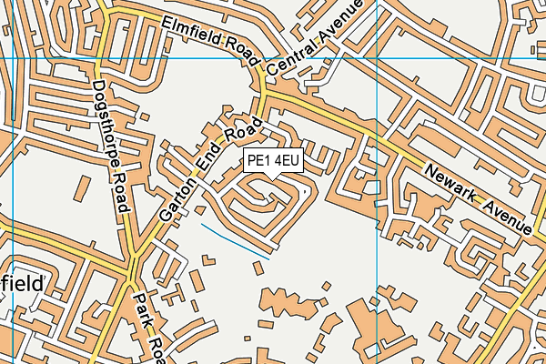 PE1 4EU map - OS VectorMap District (Ordnance Survey)