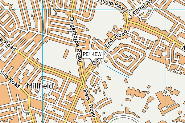 PE1 4EW map - OS VectorMap District (Ordnance Survey)