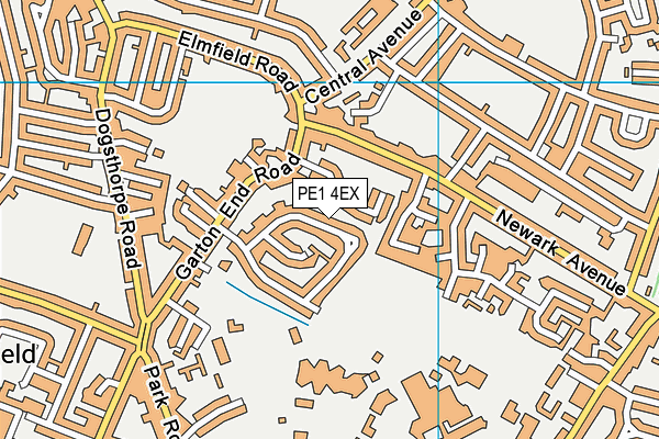 PE1 4EX map - OS VectorMap District (Ordnance Survey)