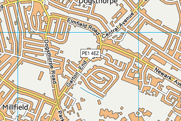 PE1 4EZ map - OS VectorMap District (Ordnance Survey)