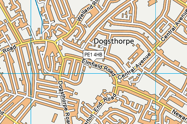 PE1 4HB map - OS VectorMap District (Ordnance Survey)