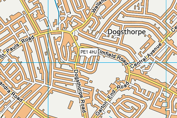 PE1 4HJ map - OS VectorMap District (Ordnance Survey)