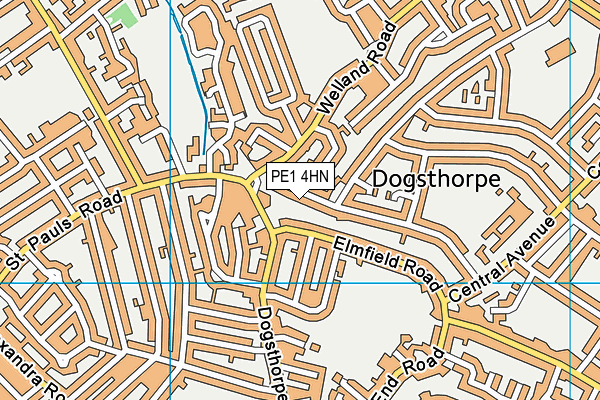 PE1 4HN map - OS VectorMap District (Ordnance Survey)
