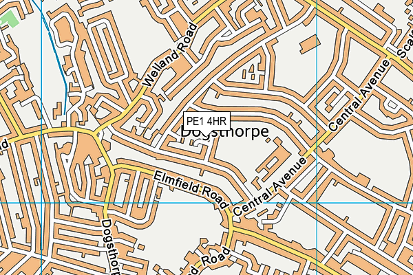 PE1 4HR map - OS VectorMap District (Ordnance Survey)