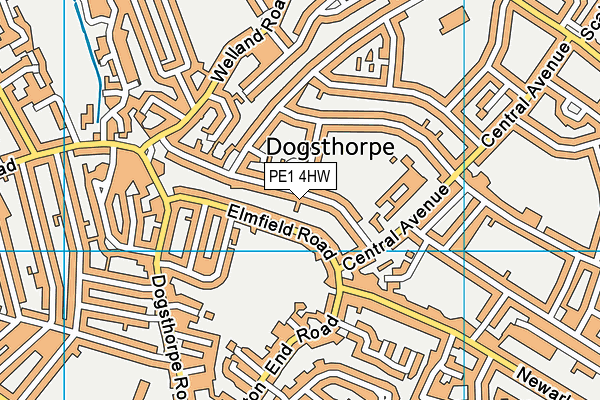 PE1 4HW map - OS VectorMap District (Ordnance Survey)