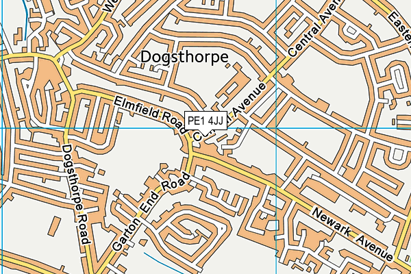 PE1 4JJ map - OS VectorMap District (Ordnance Survey)