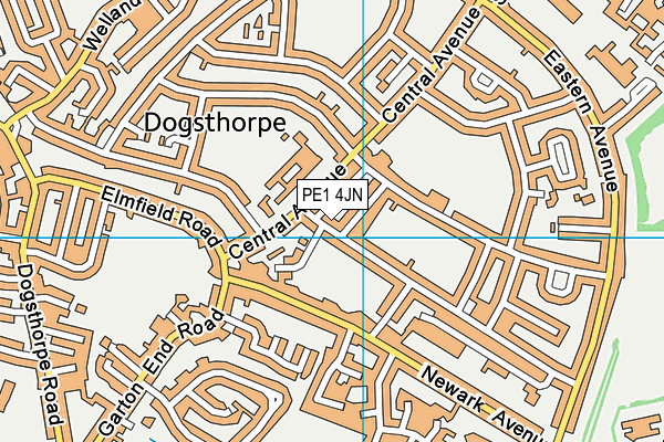 PE1 4JN map - OS VectorMap District (Ordnance Survey)