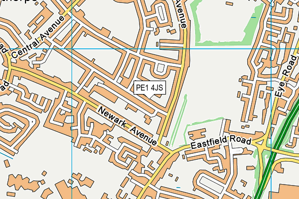 PE1 4JS map - OS VectorMap District (Ordnance Survey)