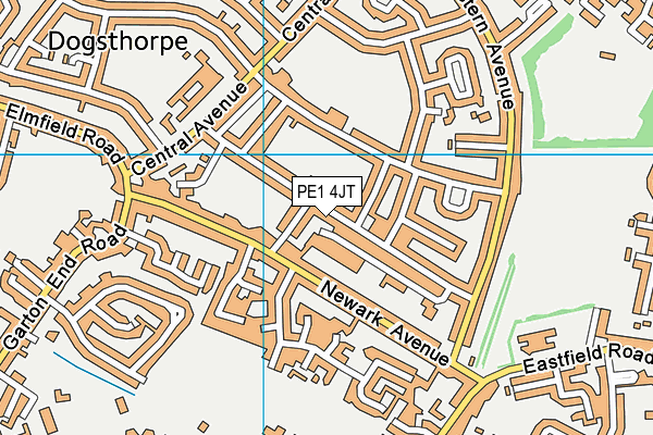PE1 4JT map - OS VectorMap District (Ordnance Survey)