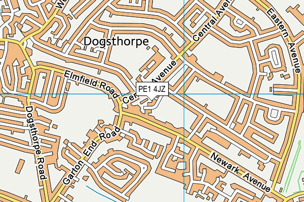 PE1 4JZ map - OS VectorMap District (Ordnance Survey)