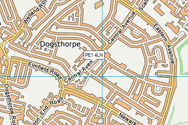 PE1 4LH map - OS VectorMap District (Ordnance Survey)