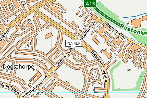 PE1 4LN map - OS VectorMap District (Ordnance Survey)