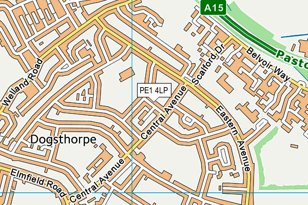 PE1 4LP map - OS VectorMap District (Ordnance Survey)