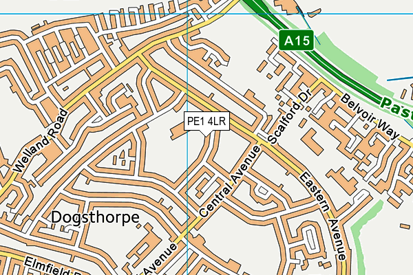 PE1 4LR map - OS VectorMap District (Ordnance Survey)