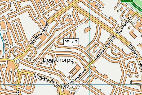 PE1 4LT map - OS VectorMap District (Ordnance Survey)