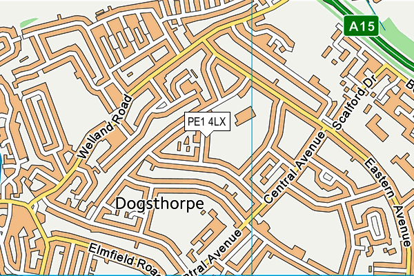 PE1 4LX map - OS VectorMap District (Ordnance Survey)