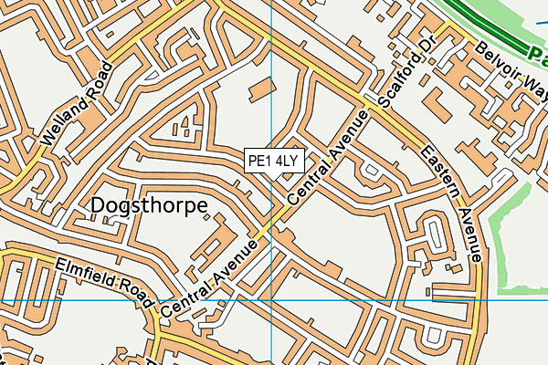 PE1 4LY map - OS VectorMap District (Ordnance Survey)