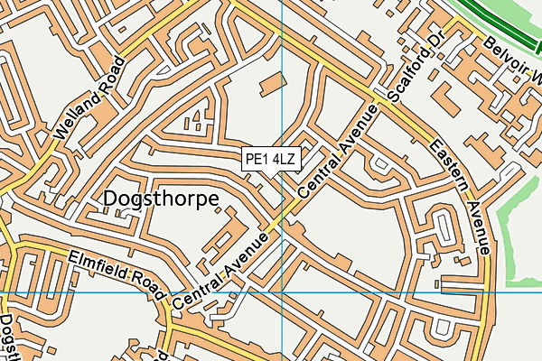 PE1 4LZ map - OS VectorMap District (Ordnance Survey)