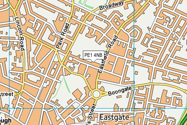 PE1 4NB map - OS VectorMap District (Ordnance Survey)