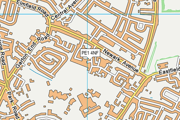 PE1 4NF map - OS VectorMap District (Ordnance Survey)