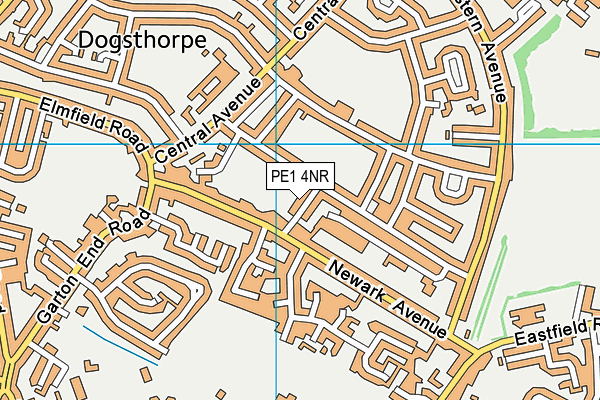 PE1 4NR map - OS VectorMap District (Ordnance Survey)