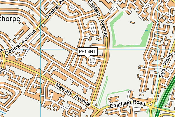PE1 4NT map - OS VectorMap District (Ordnance Survey)