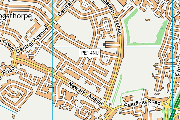 PE1 4NU map - OS VectorMap District (Ordnance Survey)