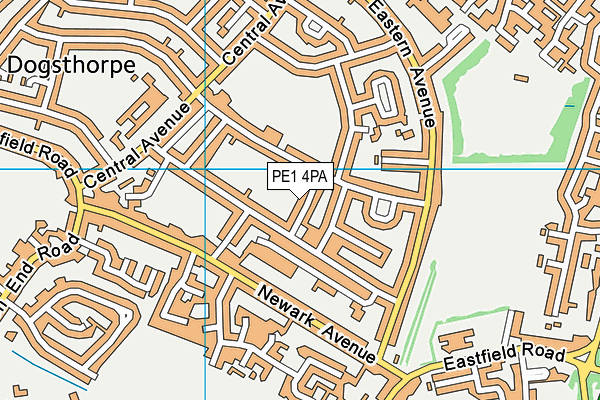 PE1 4PA map - OS VectorMap District (Ordnance Survey)